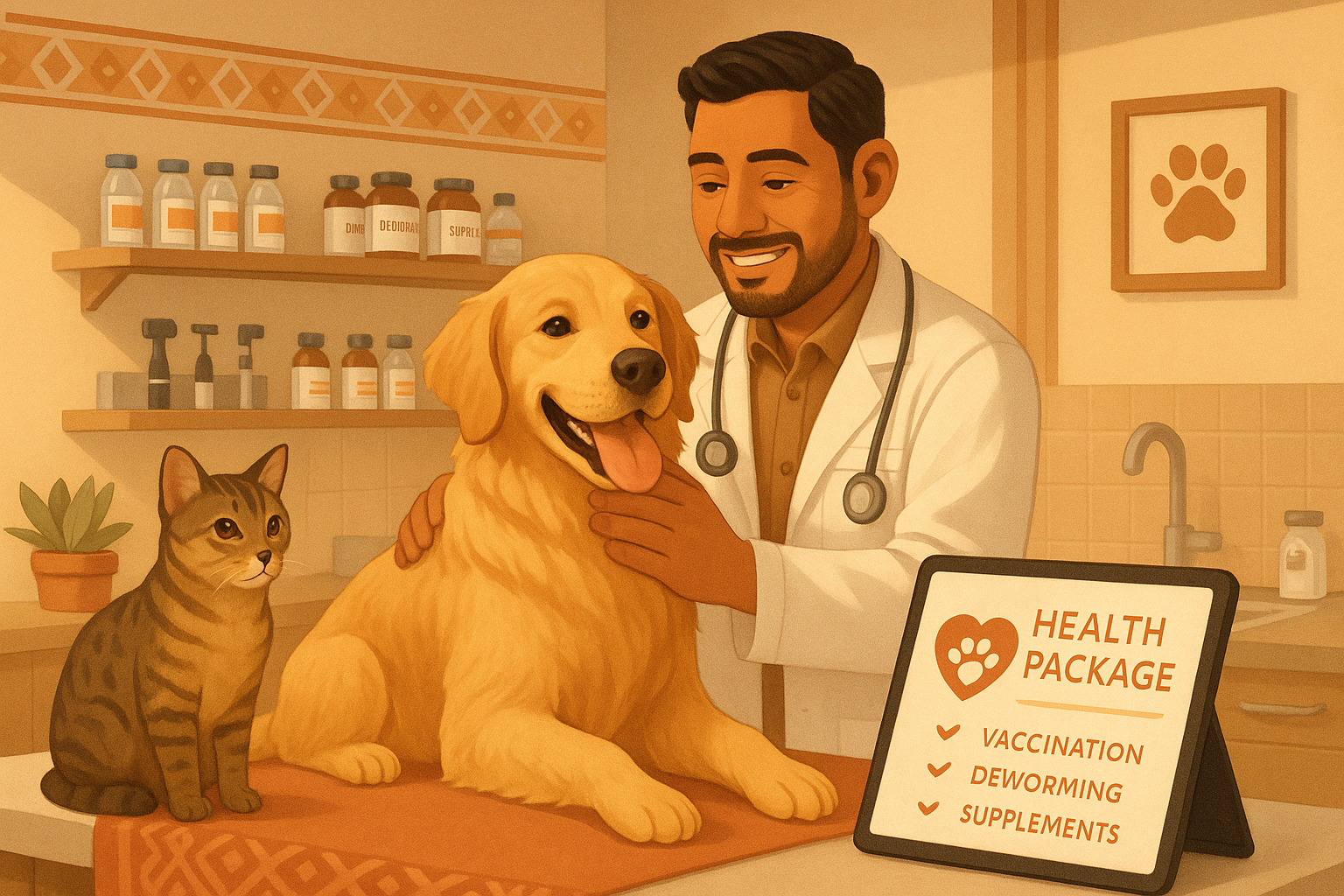 Get comprehensive preventive health care for your pet with our convenient online packages. Our deworming, vaccines, general checkup, and monthly nutrition follow-up ensure your furry friend stays healthy and happy.